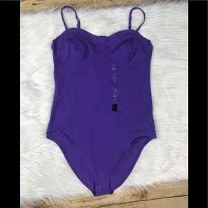 Bodysuit Tank Strap Purple Top